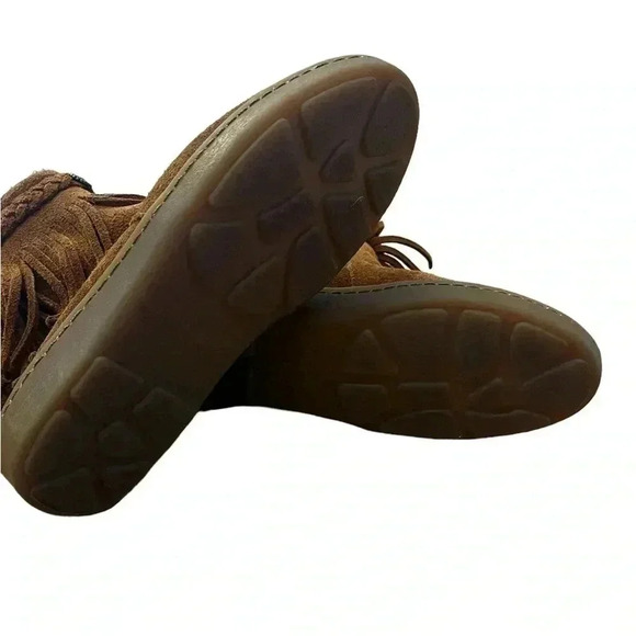 Minnetonka NWOB Womens High‎ Top Back Zip Soft Suede Leather Fringe Boho Boots 6 - Picture 5 of 6